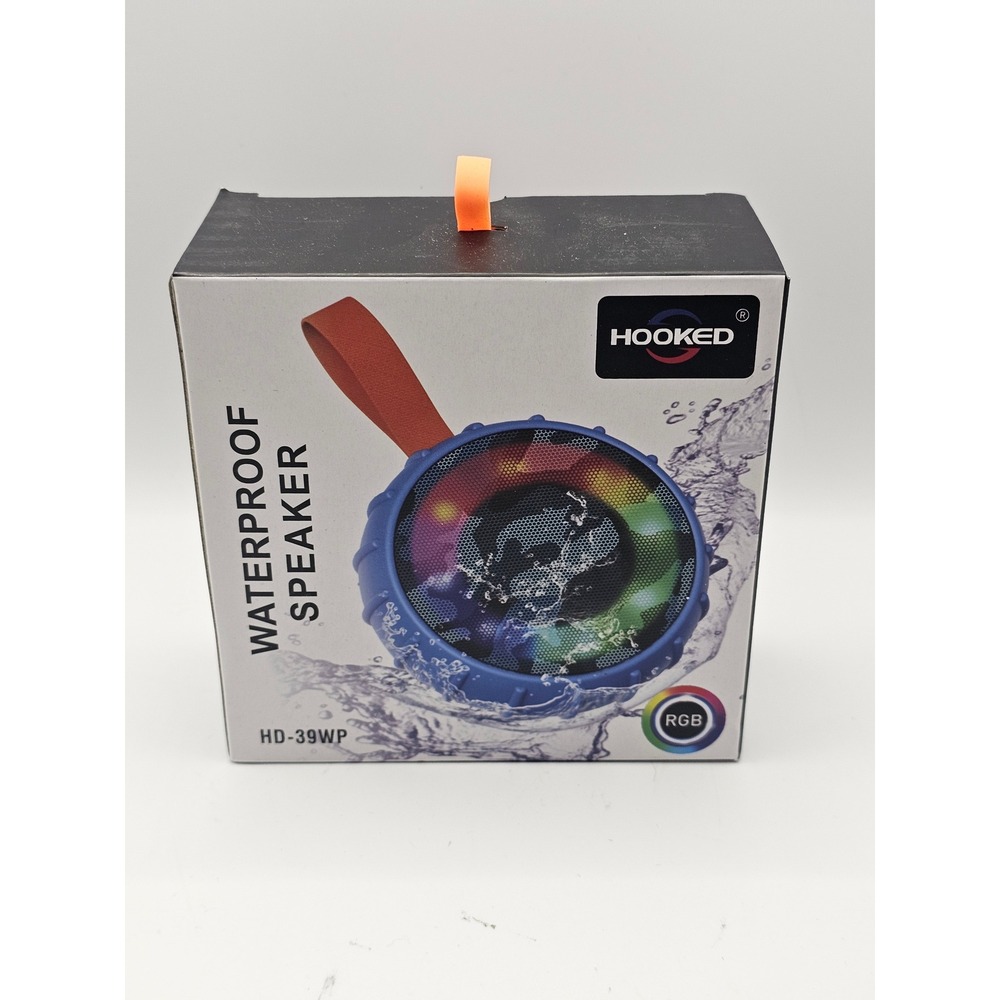 "Hooked" HD-39WP portable Bluetooth speaker. NIB Rugged-LED‎ Lighting-Rubber